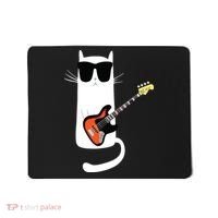 Funny Cat Wearing Sunglasses Playing Bass Guitar Mousepad thumb 0