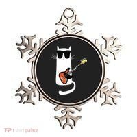 Funny Cat Wearing Sunglasses Playing Bass Guitar Ornament thumb 0