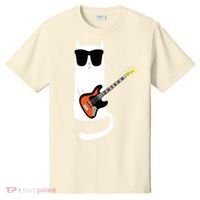 Funny Cat Wearing Sunglasses Playing Bass Guitar T-Shirt thumb 0