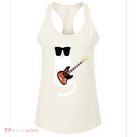 Funny Cat Wearing Sunglasses Playing Bass Guitar Women's Tank Top thumb 0