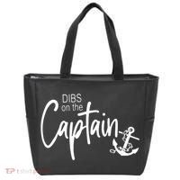 Funny Captain Wife Dibs On The Captain Tank Top Tote Bag thumb 0