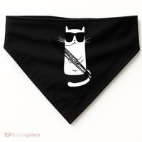 Funny Cat Wearing Sunglasses Playing Bassoon USA-Made Doggie Bandana thumb 0