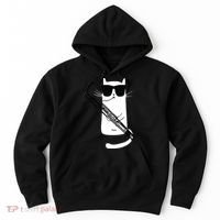Funny Cat Wearing Sunglasses Playing Bassoon Hoodie thumb 0