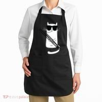 Funny Cat Wearing Sunglasses Playing Bassoon Apron thumb 2