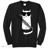 Funny Cat Wearing Sunglasses Playing Bassoon Sweatshirt thumb 0