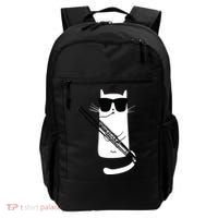 Funny Cat Wearing Sunglasses Playing Bassoon Backpack thumb 0