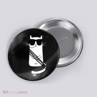 Funny Cat Wearing Sunglasses Playing Bassoon Button thumb 0