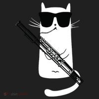 Funny Cat Wearing Sunglasses Playing Bassoon Beanie thumb 2