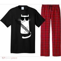 Funny Cat Wearing Sunglasses Playing Bassoon Pajama Set thumb 0