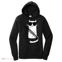 Funny Cat Wearing Sunglasses Playing Bassoon Women's Hoodie thumb 0