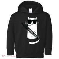 Funny Cat Wearing Sunglasses Playing Bassoon Toddler Hoodie thumb 0