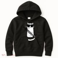Funny Cat Wearing Sunglasses Playing Bassoon Kids Hoodie thumb 0