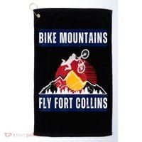 Fort Collins: Where Bikers And Mountain Meet Golf Towel thumb 0