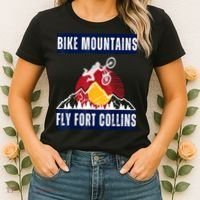 Fort Collins: Where Bikers And Mountain Meet Women's T-Shirt thumb 2