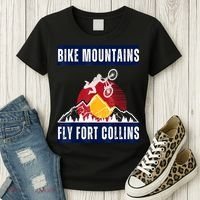 Fort Collins: Where Bikers And Mountain Meet Women's T-Shirt thumb 3