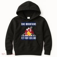 Fort Collins: Where Bikers And Mountain Meet Kids Hoodie thumb 0