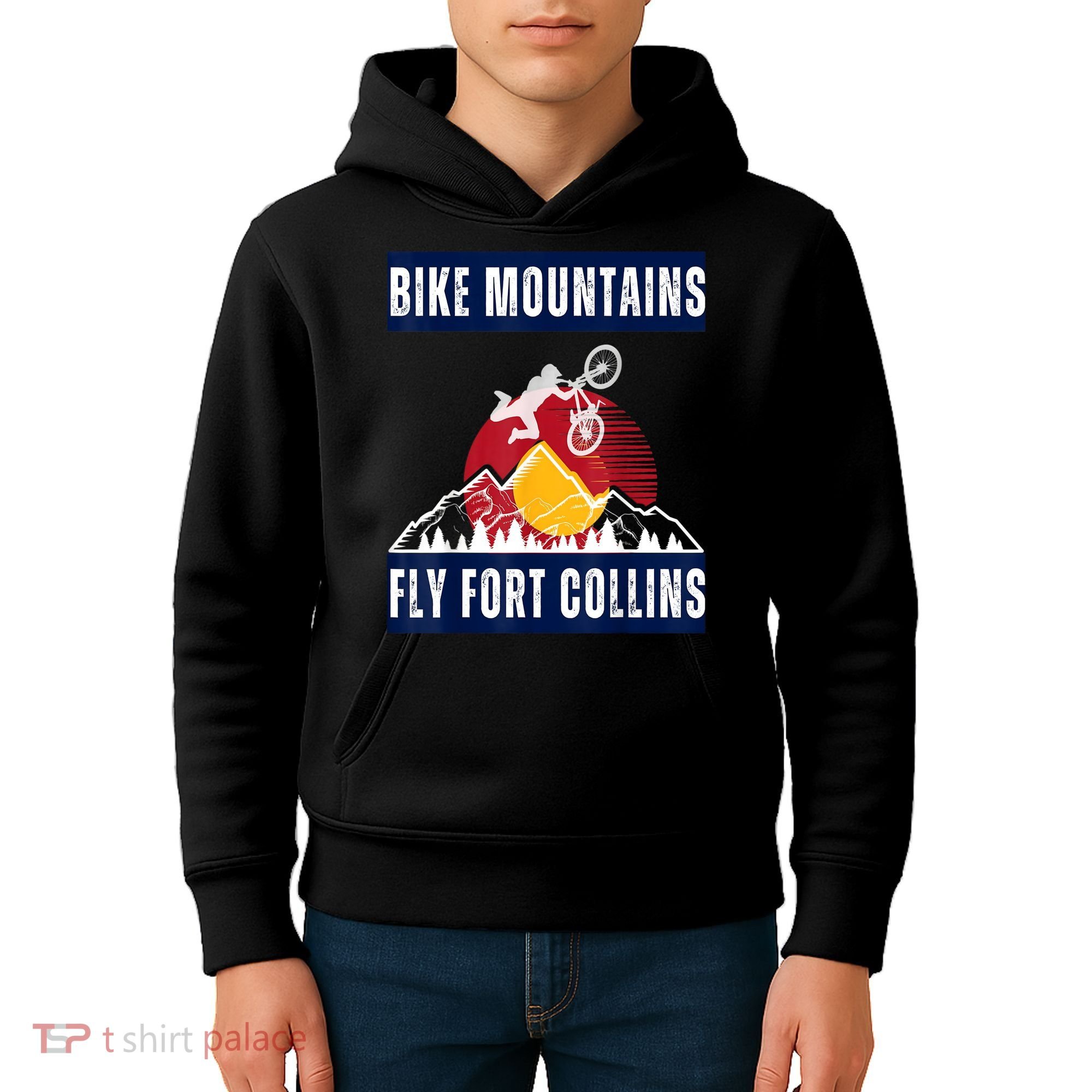 Fort Collins: Where Bikers And Mountain Meet Kids Hoodie