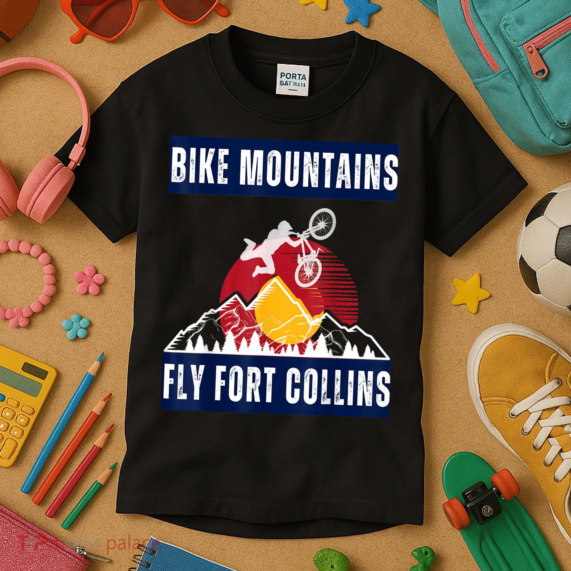 Fort Collins: Where Bikers And Mountain Meet Kids T-Shirt