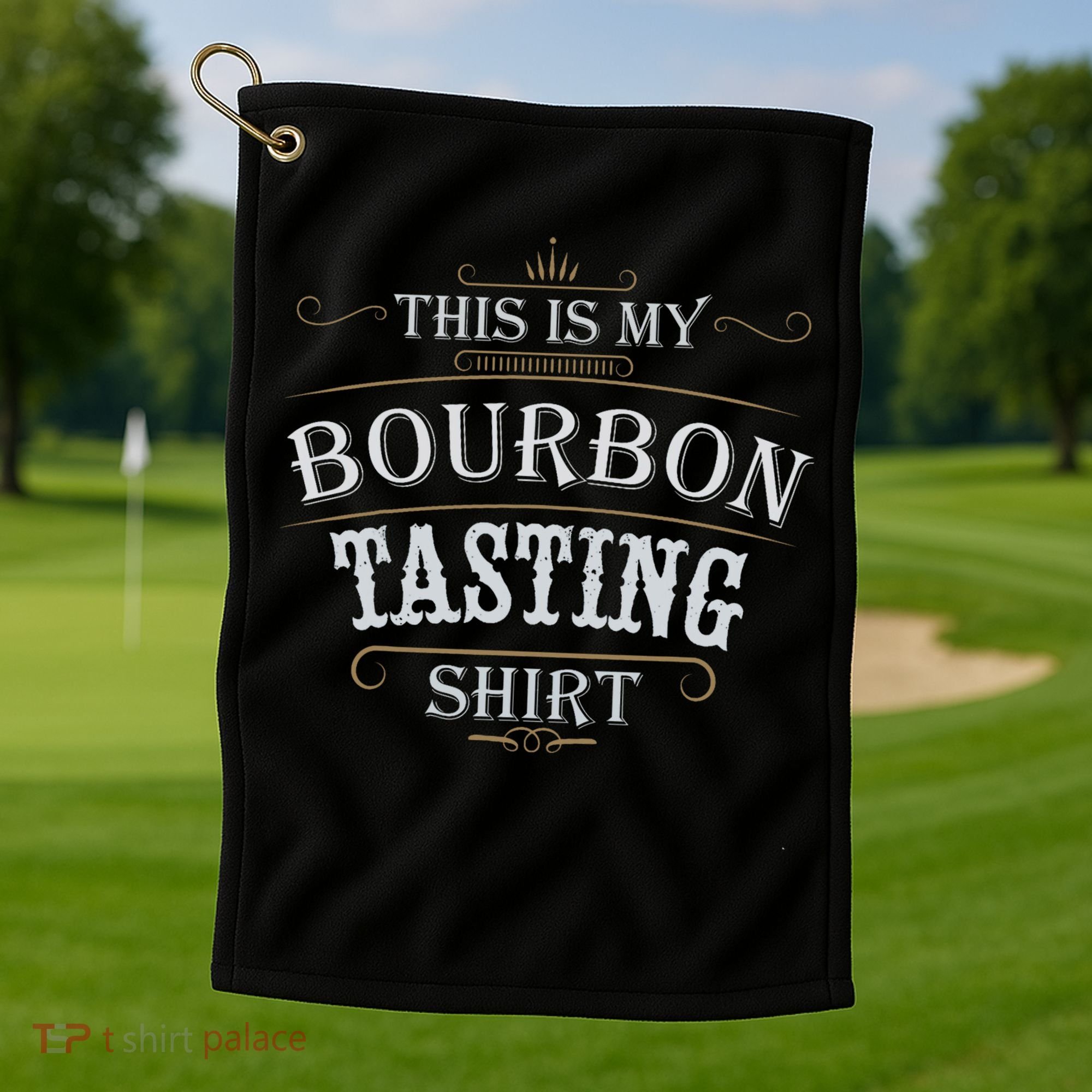 Funny Christmas Whiskey Drinking This Is My Bourbon Tasting Golf Towel