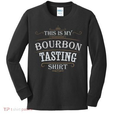 Funny Christmas Whiskey Drinking This Is My Bourbon Tasting Kids Long Sleeve Shirt