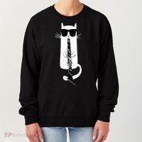 Funny Cat Wearing Sunglasses Playing Clarinet Women's Sweatshirt thumb 0