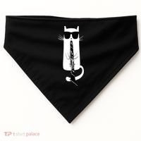 Funny Cat Wearing Sunglasses Playing Clarinet USA-Made Doggie Bandana thumb 0