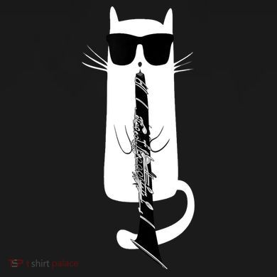 Funny Cat Wearing Sunglasses Playing Clarinet Sustainable Bucket Hat