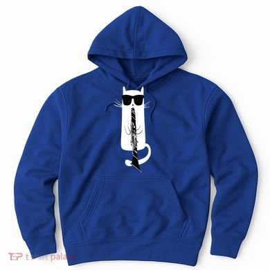 Funny Cat Wearing Sunglasses Playing Clarinet Hoodie