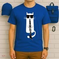 Funny Cat Wearing Sunglasses Playing Clarinet T-Shirt thumb 6