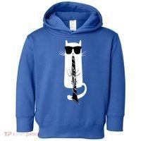 Funny Cat Wearing Sunglasses Playing Clarinet Toddler Hoodie thumb 0
