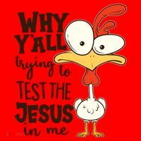 Funny Chicken Why Y'all Trying To Test The Jesus In Me Santa Hat thumb 1