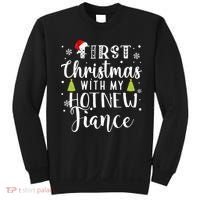 First Christmas With My Hot New Fiance Engaged Couple Xmas Sweatshirt thumb 0