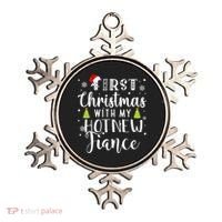 First Christmas With My Hot New Fiance Engaged Couple Xmas Ornament thumb 0
