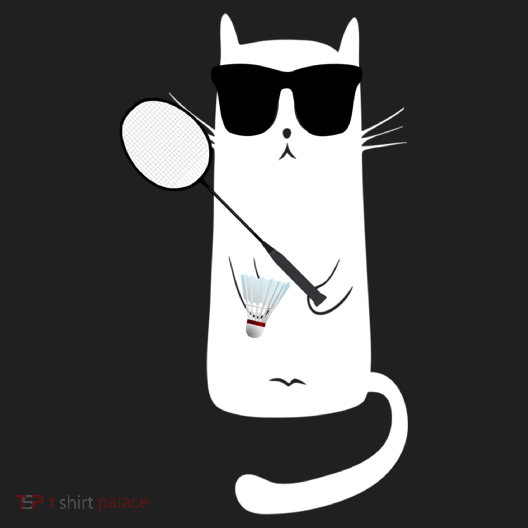 Funny Cat Wearing Sunglasses Playing Badminton Gift Women's Sweatshirt