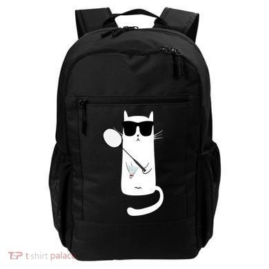 Funny Cat Wearing Sunglasses Playing Badminton Gift Backpack