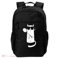 Funny Cat Wearing Sunglasses Playing Badminton Gift Backpack thumb 0
