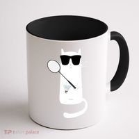 Funny Cat Wearing Sunglasses Playing Badminton Gift Coffee Mug thumb 1