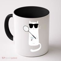 Funny Cat Wearing Sunglasses Playing Badminton Gift Coffee Mug thumb 0