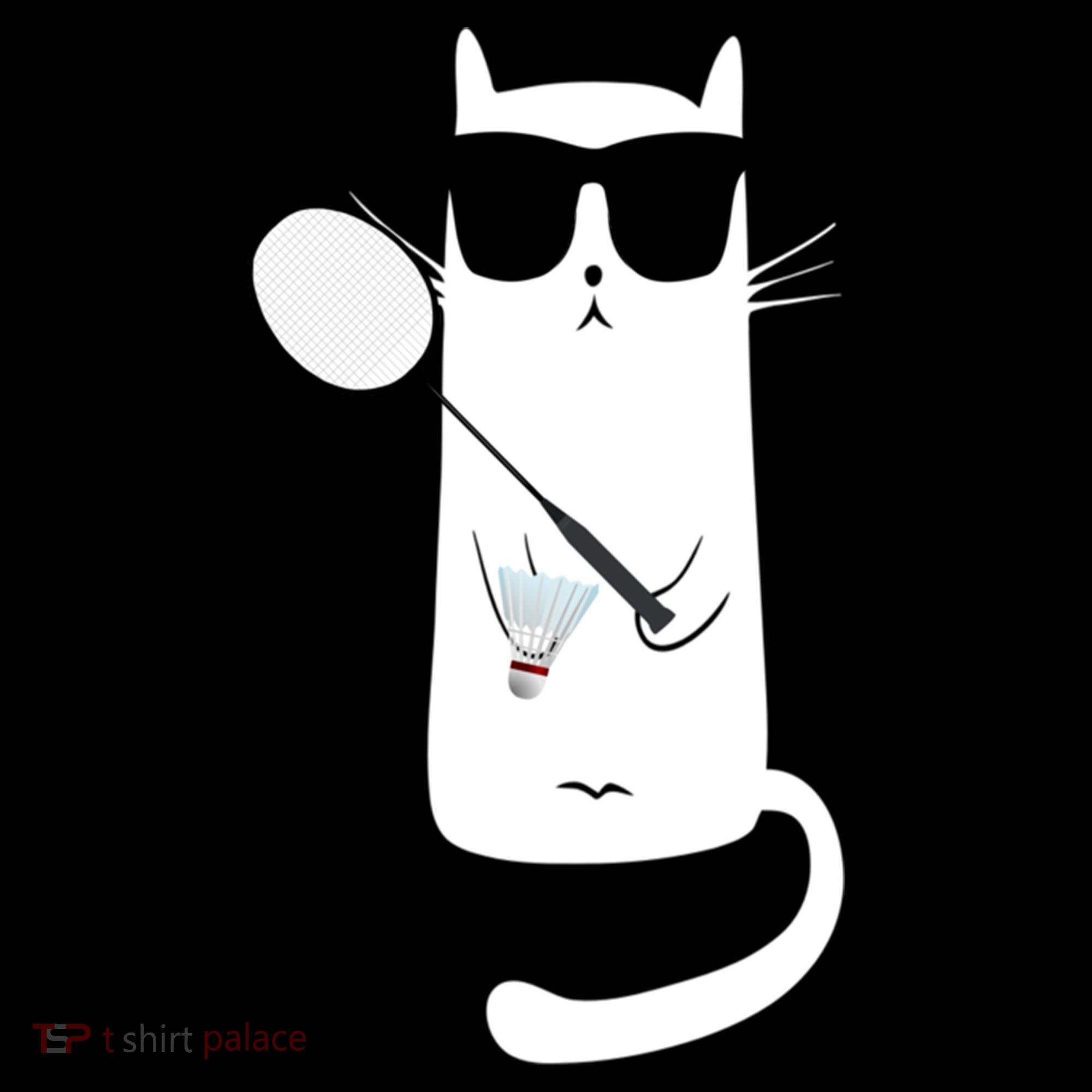 Funny Cat Wearing Sunglasses Playing Badminton Gift Coffee Mug