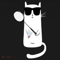 Funny Cat Wearing Sunglasses Playing Badminton Gift Ornament thumb 1