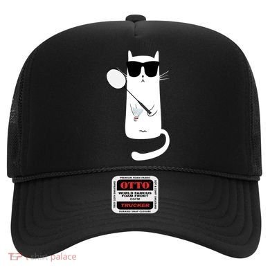 Funny Cat Wearing Sunglasses Playing Badminton Gift Hat