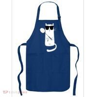 Funny Cat Wearing Sunglasses Playing Badminton Gift Apron thumb 0