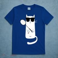 Funny Cat Wearing Sunglasses Playing Badminton Gift T-Shirt thumb 5