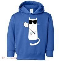 Funny Cat Wearing Sunglasses Playing Badminton Gift Toddler Hoodie thumb 0