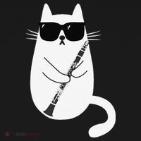 Funny Cat Wearing Sunglasses Playing Clarinet Musician Women's Hoodie thumb 2