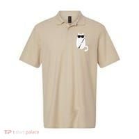 Funny Cat Wearing Sunglasses Playing Clarinet Musician Polo thumb 0