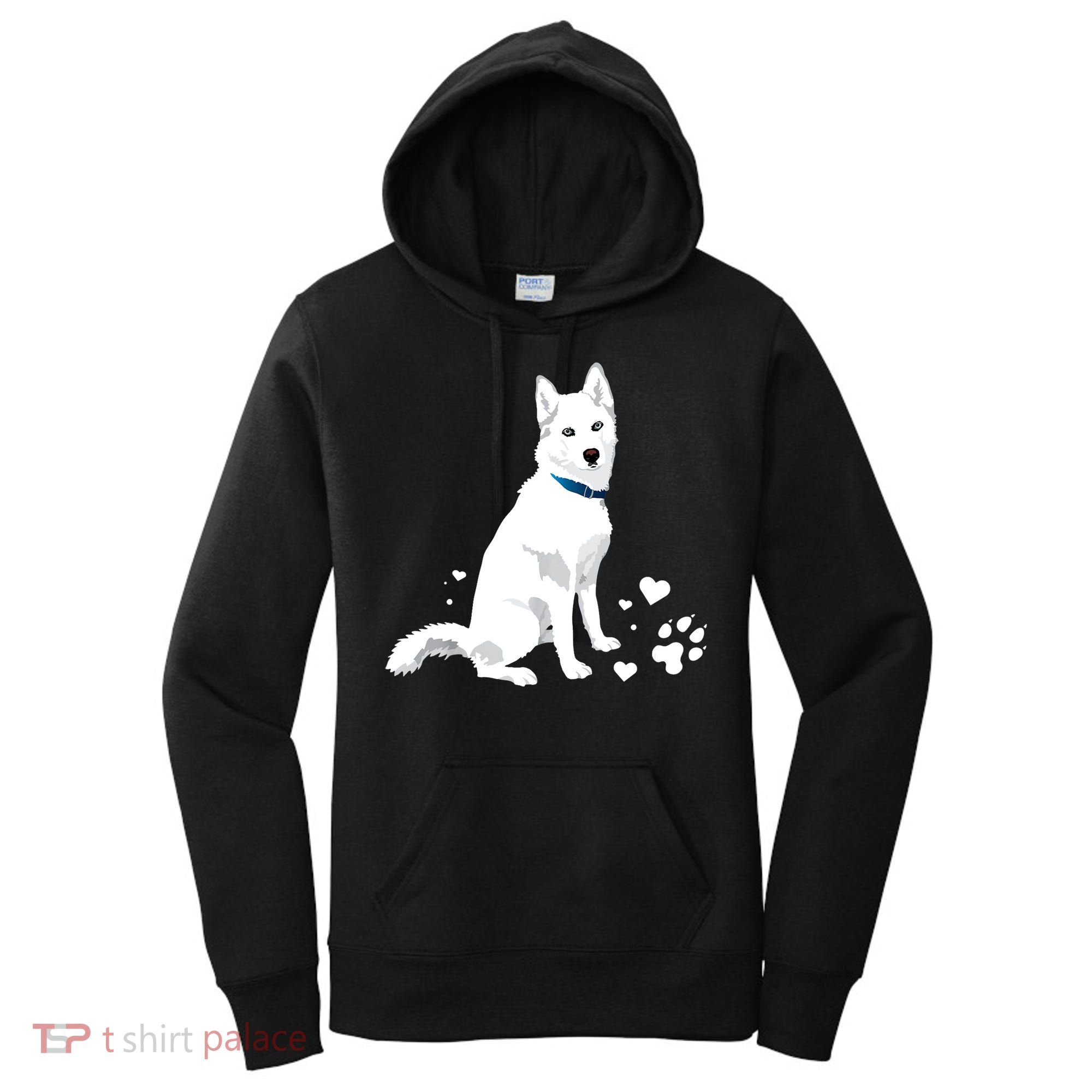 Funny Cute White Siberian Husky Gift Sweet White Snow Dog Gift Women's Hoodie