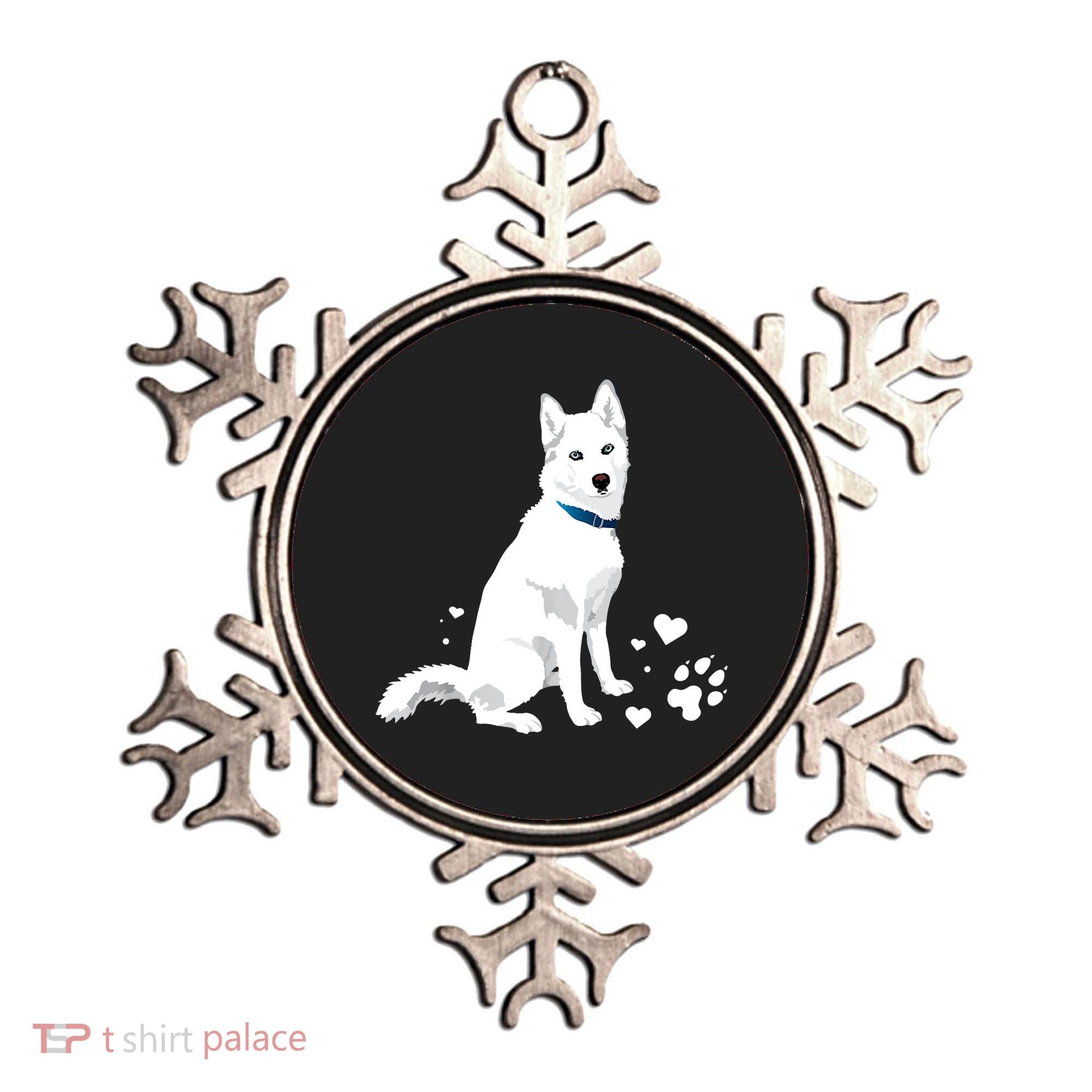 Funny Cute White Siberian Husky Gift Sweet White Snow Dog Gift Ornament