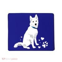 Funny Cute White Siberian Husky Gift Sweet White Snow Dog Gift Mousepad thumb 0