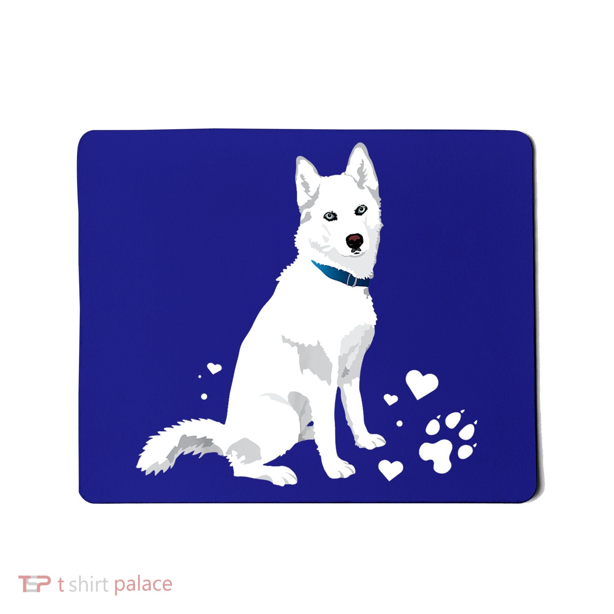 Funny Cute White Siberian Husky Gift Sweet White Snow Dog Gift Mousepad